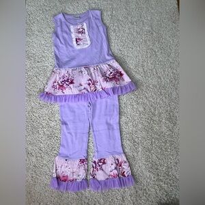 Girls 7/8 Ann Loren Sleeveless Top + Pants Matching Set